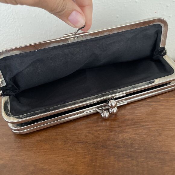 Leopard Cheetah Print Vinyl Clutch Wallet Double Kisslock & Magnetic Purse Retro - Picture 12 of 16